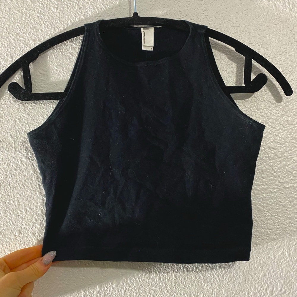 American apparel black crop top